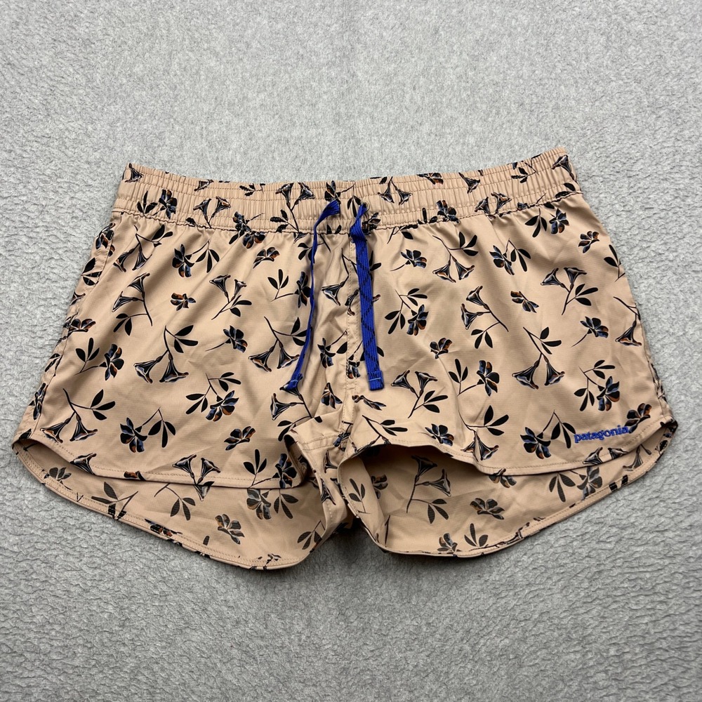 Patagonia Stretch Planing Micro 2" Shorts Womens Medium Tan Floral Board 76000